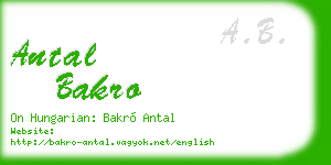 antal bakro business card